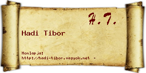 Hadi Tibor névjegykártya